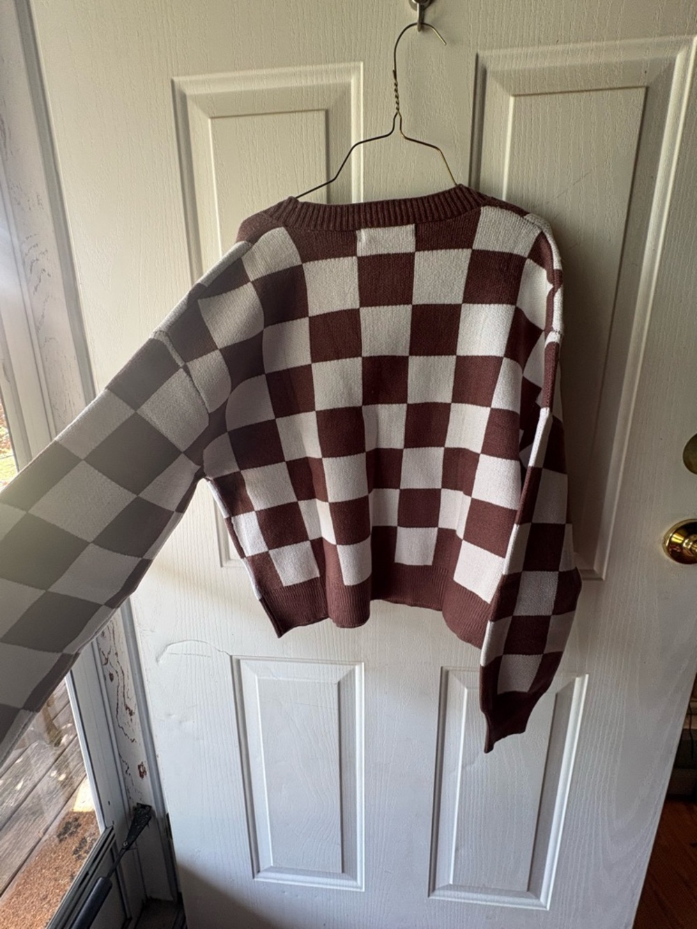 MEEROKEETY brown and white checked sweater - Picture 2 of 4